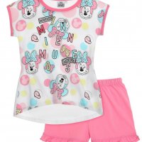 Детска пижама Minnie Mouse къс ръкав – 6, 8, 9 г. - М1-3, снимка 1 - Детски пижами - 21034452