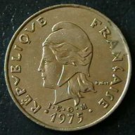 20 франка 1975, Френска Полинезия, снимка 2 - Нумизматика и бонистика - 7549156