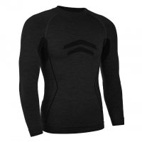 Вълнена черна мъжка термоблуза марка FreeNord , снимка 1 - Спортни дрехи, екипи - 24300630