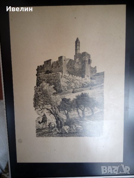 стара картина-графика, снимка 1