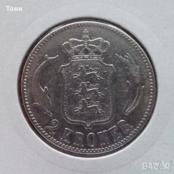 Монета Дания - 2 Крони 1873 г. Сребро, снимка 1