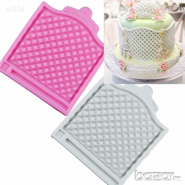 квадратна преграда параван мрежа силиконов молд форма за декорация торта фондан шоколад и др, снимка 1