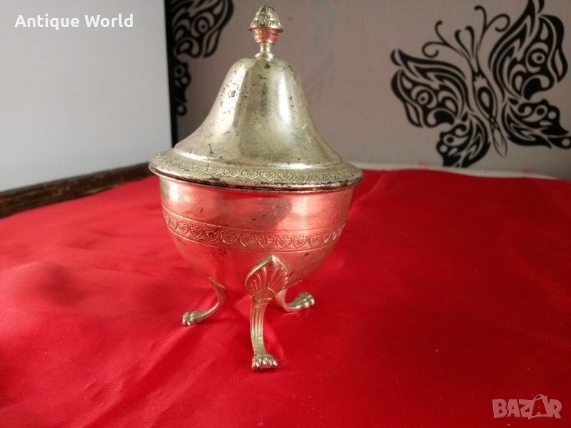 Красив Стар Викториански  ПОСРЕБРЕН Съд, снимка 1