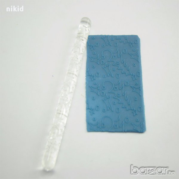 листа имели коледни звездовидна Прозрачна релефна текстурна точилка за фондан украса торта сладки, снимка 1