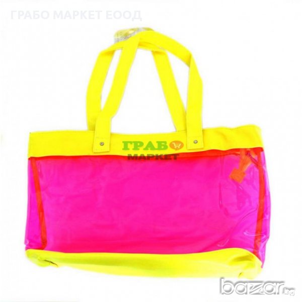 Комплектът включва - цветна плажна чанта и малка чанта без дръжки, снимка 1