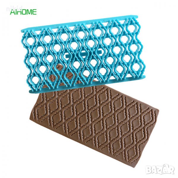 Контури ромб ромбове в мрежа решетка ограда за украса и декор на торти фондан борд пластмасова, снимка 1