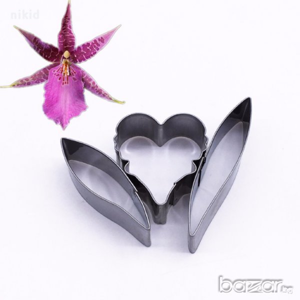 Милтасия Орхидея 3 части метални резци направа на цвете украса декорация торта шоколад фондан, снимка 1