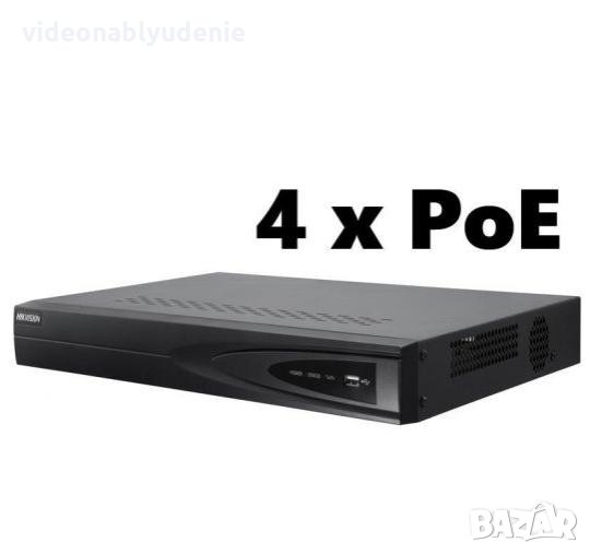 4 Канален NVR с 4 Независими PoE Порта HIKVISION DS-7604NI-K1/4P(В) 8/6/5/4/3/2/1Mегапиксела 4КHDMI, снимка 1
