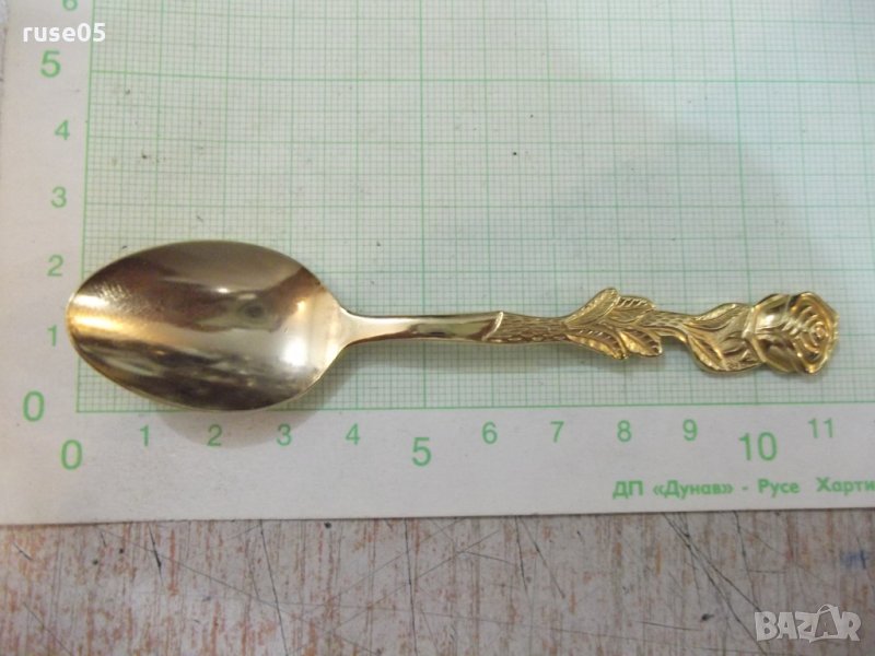 Лъжица малка позлатена, снимка 1
