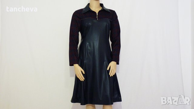 Нова рокля от лилава еко кожа - XL, снимка 6 - Рокли - 23295884