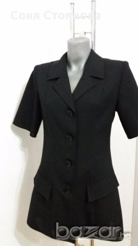 Черно дамско сако с къс ръкав +