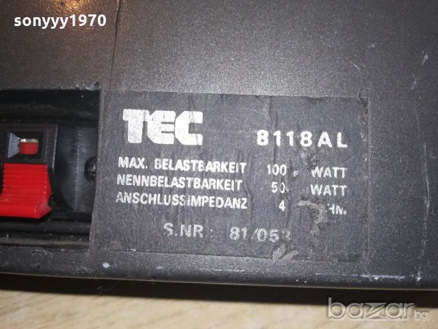 tec 8118al two bass-2x100w-28х15х13см-внос швеицария, снимка 10 - Тонколони - 20963608