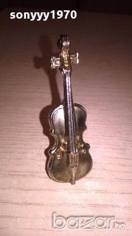 Мини ретро колекция-контрабас-бронз/месинг-7х3х2см-внос швеицария, снимка 4 - Антикварни и старинни предмети - 17528257