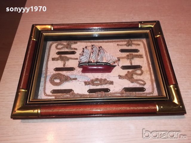 ретро колекция-корабна картина-36х26х4см-внос швеицария, снимка 2 - Колекции - 20616855