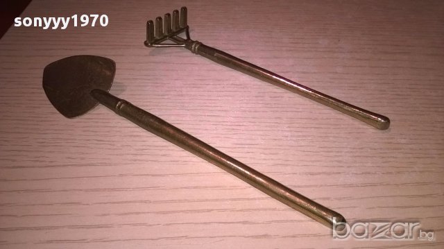 АНТИК-Лопатка и гребло-18х4см-мед/месинг-внос франция, снимка 10 - Колекции - 17851653