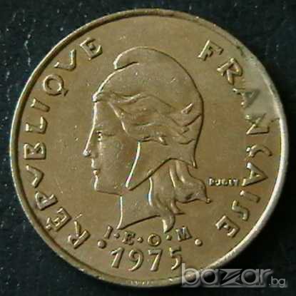 20 франка 1975, Френска Полинезия, снимка 2 - Нумизматика и бонистика - 7549156
