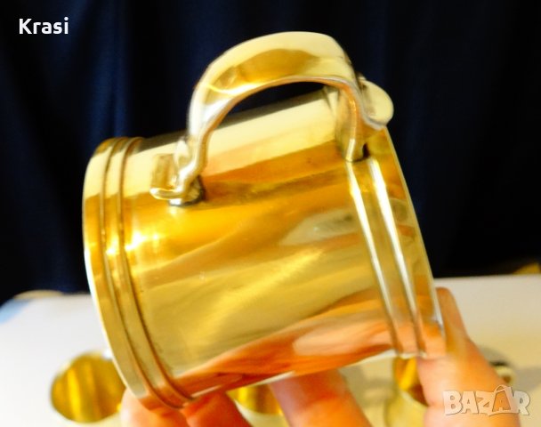  Масивни бронзови чаши 200 мл.,плюс стъклена чаша. , снимка 8 - Антикварни и старинни предмети - 24836414