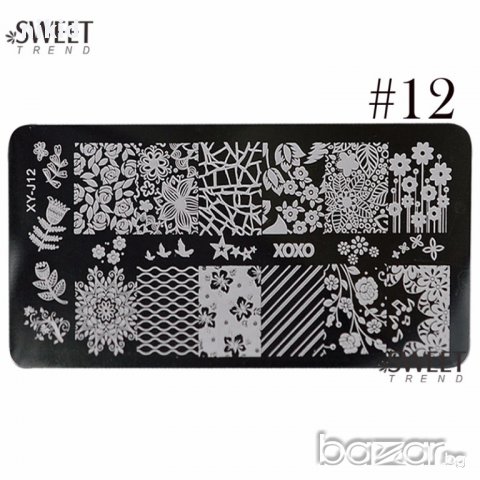 плочка / щампа шаблон за печат на нокти - Нова XY-J12 маникюр