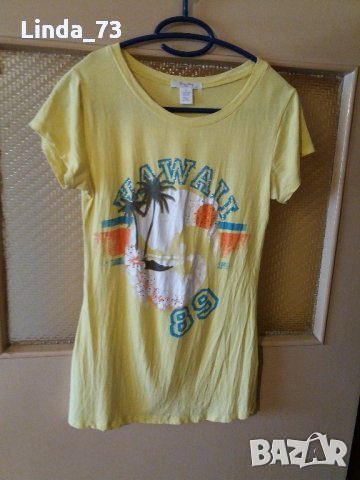 Дам.тениска-"Love Jo"-slim fit-/памук+ликра/-св.жълта. Закупена от Италия.