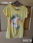 Дам.тениска-"Love Jo"-slim fit-/памук+ликра/-св.жълта. Закупена от Италия., снимка 1 - Тениски - 21963079