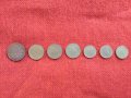 Френски  монети, 7 броя, емисии от 1992г. до 1976г., много запазени
