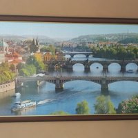 Рамкиран пъзел 4000 части Прага Чехия , мостовете над Вълтава, снимка 1 - Декорация за дома - 25960687