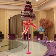 Малка торта на етажи Happy Birthday и свещи фолио фолиев балон хелий и въздух парти рожден ден, снимка 1 - Други - 16699605