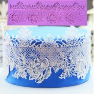 комбинирана мрежа с цветя голяма дантела борд силиконов молд форма за украса торта с гъмпейст, снимка 1 - Форми - 17893324