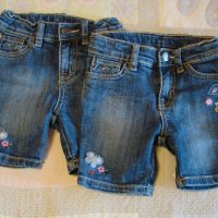 Летни дънки 2 чифта Дънкови панталонки , снимка 1 - Панталони и долнища за бебе - 18726015