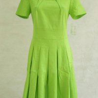 Памучна лятна клоширана зелена рокля Kleoss - EU 38, снимка 1 - Рокли - 22369490