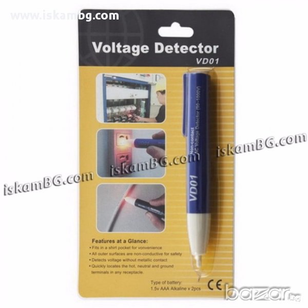 Безконтактен фазомер амперметър AC - код VD01, снимка 1