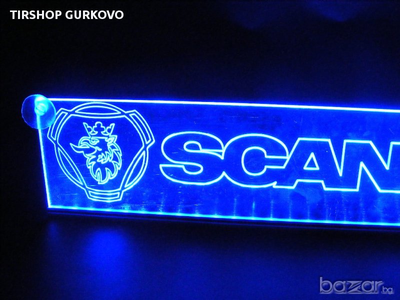 Светеща LED Гравирана Табела Scania С Лого -24 Волта, снимка 1