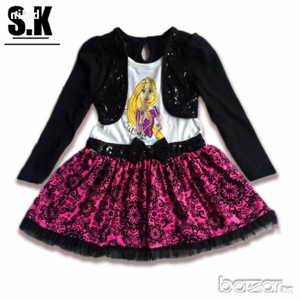 Рапунцел Rapunzel  детска рокля  с ръкави тип връхно сако, снимка 1