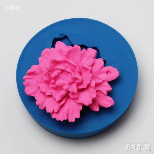 Божур / Карамфил силиконов молд форма за украса торта с фондан шоколад калъп, снимка 1