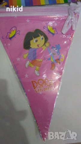 Дора и Ботичко 10 бр Парти Гирлянд Знаменца Флаг Банер