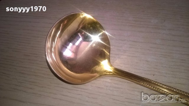 Imperial 18/10-23/24 karat hartvergoldet-черпак 17х6см-внос швеицария, снимка 2 - Антикварни и старинни предмети - 17868417