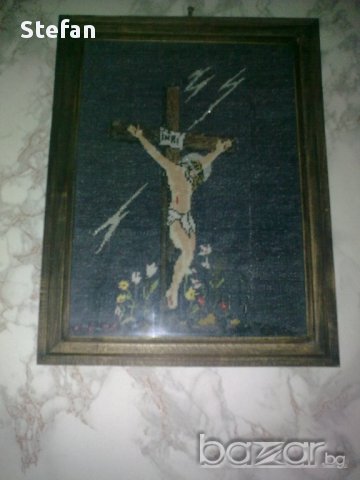 Исус на кръста - /гоблен/, снимка 3 - Гоблени - 10210265
