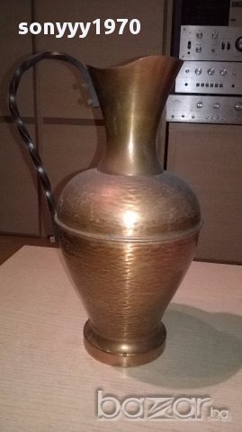 Ретро кана-мед/месинг/ковано желязо-33х22х17см-внос швеицария, снимка 9 - Антикварни и старинни предмети - 17560387