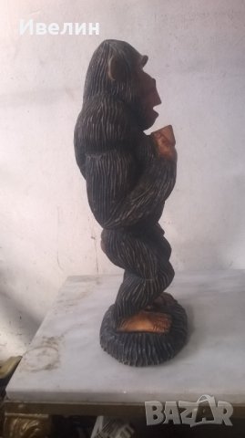 дървена статуетка-горила, снимка 4 - Антикварни и старинни предмети - 24631676