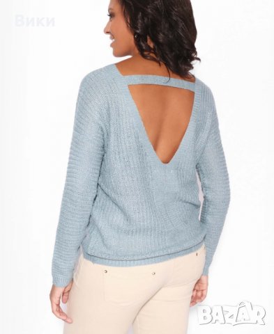 Пуловер с V-образен гръб, снимка 1 - Блузи с дълъг ръкав и пуловери - 24413770