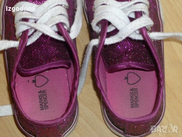 Блестящи кецове Marks & Spenser, с брокат, снимка 5 - Детски гуменки - 21438234
