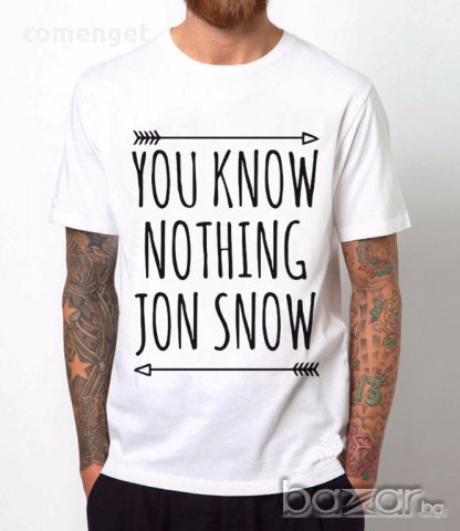 НОВО! Мъжки тениски JON SNOW с GAME OF THRONES ИГРА НА ТРОНОВЕ принт Поръчай тениска по твой дизайн!, снимка 3 - Тениски - 14471347