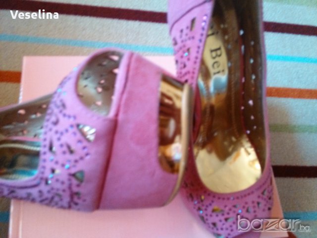 Обувки на висок ток- розови, снимка 11 - Дамски обувки на ток - 15000808