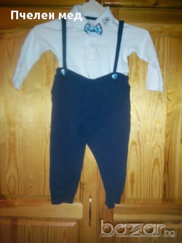 Панталон, боди с папионка и яке , снимка 5 - Комплекти за бебе - 13663850