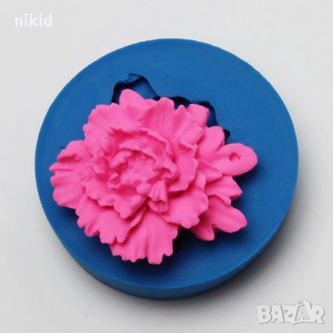 Божур / Карамфил силиконов молд форма за украса торта с фондан шоколад калъп