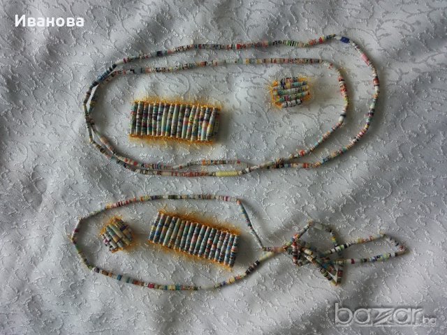 Ръчна изработка на бижута от хартия и квилинг  0.50лв лакирани са със декопажен лак, снимка 6 - Колиета, медальони, синджири - 18409380