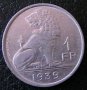 1 франк 1939, Белгия, снимка 1