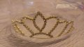 фина златиста сребриста корона диадема с камъчета  тиара дамска детска , снимка 3