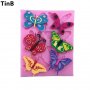6 красиви пеперуди силиконов молд форма за украса торта с фондан шоколад, снимка 1 - Форми - 18038871