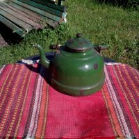 Стар емайлиран чайник #7, снимка 1 - Антикварни и старинни предмети - 25578651